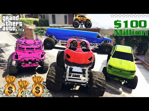 GTA 5 - Stealing $100,000,000 MONSTER CAR With Franklin | (Real Life Cars #83)