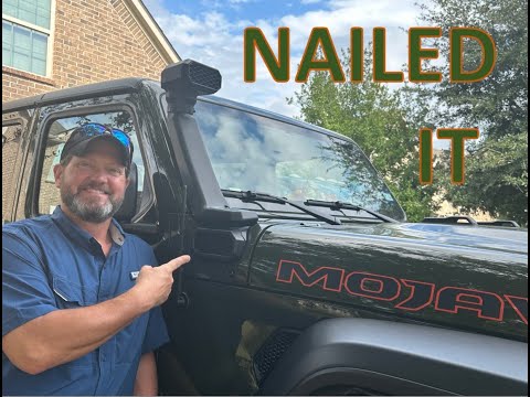 Rugged Ridge AmFib Snorkel Modification to fit the MOJAVE trim on a Jeep Gladiator