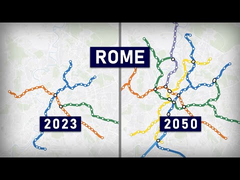 Evolution of the Rome Metro 1955-2050 (geographic map)