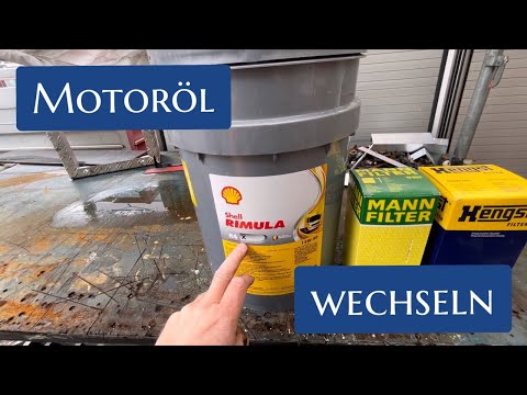 Motoröl und Ölfilter vom BF6L913 Motor des Iveco Magirus Deutz 90-16 erneuern Ölwechsel Shell Rimula