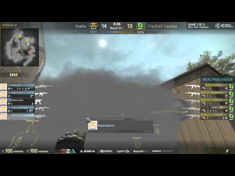 KrimZ Triple Kill - fnatic vs FlipSid3 Tactics CS:GO ESL Pro League