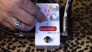 Video thumbnail for Karma MTN-10 transparent amp like overdrive pedal of tasty preamp loving joy by gearmanndude