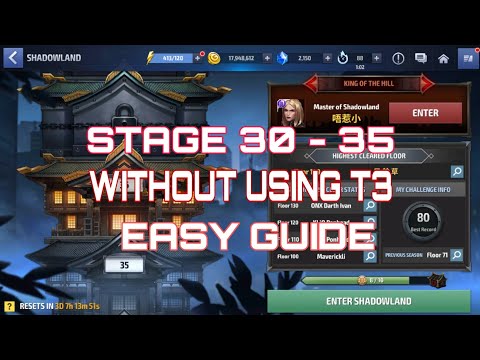 SHADOWLAND STAGE 30 - 35 || WITHOUT T3 || F2P T2 || MARVEL FUTURE FIGHT