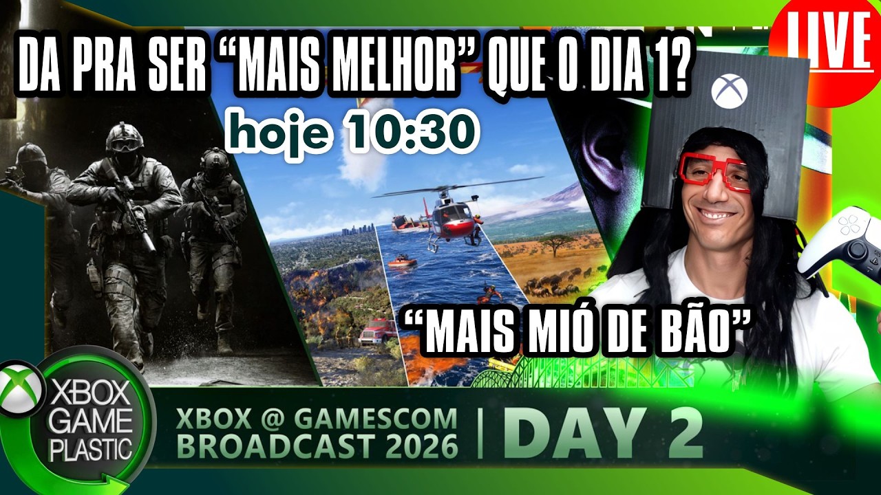 🎮🚨 AO VIVO -  10:30 - XBOX @ gamescom Broadcast 2026 | Day 2 - DA PRA SER  QUE O DIA 1? #gamescom