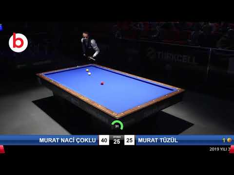 MURAT NACİ ÇOKLU & MURAT TÜZÜL Bilardo Maçı - 2019 TÜRKİYE ŞAMPİYONASI 3.ETAP-FİNAL 1/2