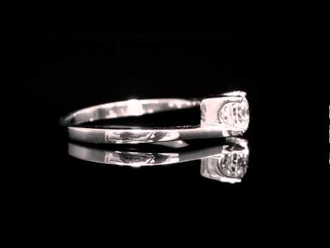 .55 CT SI1 G ROUND CUT WHITE DIAMOND RING IN 14K WHITE GOLD