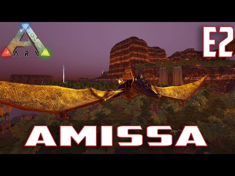 Let's Play ARK: Survival Evolved (Single Player Amissa)Ep.2-Rex Attack,Pteranadon Taming