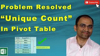 How to find Unique Count in Pivot Tables #MSExcel #CASanjeevBansal