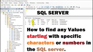 Select like query SQL| find any values starting with specific characters or numbers