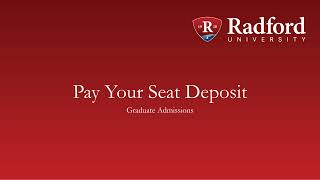 How to Pay your Graduate Admissions Seat Deposit