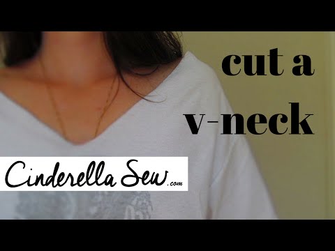 Einen V-Ausschnitt in ein T-Shirt schneiden – So macht man einen V-Ausschnitt in ein T-Shirt – Ei...