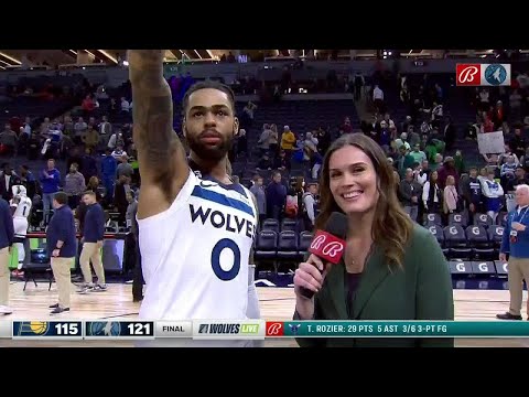 THE FANS! - D'Angelo Russell gives Timberwolves fans the credit for the win | NBA on ESPN