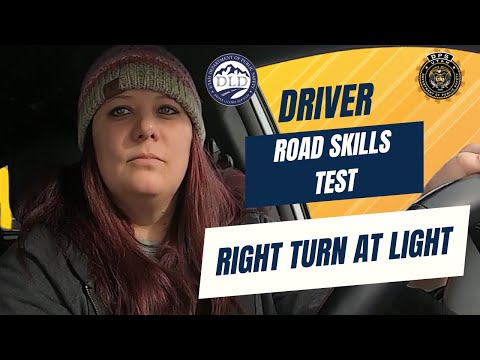 Utah DLD Road Skills Test Mandatory Maneuvers - Right Turn at Light Single Camera Views
