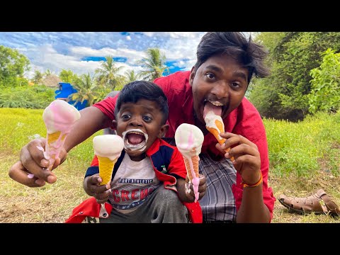 குட்டி புலியுடன் நகைச்சுவையாக கோன் ஐஸ் செய் முறை🍧 | Fabricação de gelo em cone com Kutti Puli | Fabricação de gelo em cone
