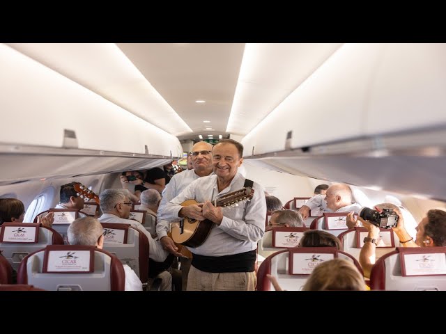 Los Sabandeños y Los Gofiones vuelan con Binter en la inauguración de la ruta entre Canarias y Sevilla