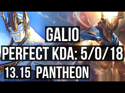GALIO vs PANTHEON (MID) | 5/0/18, 2.0M mastery, 1000+ games | NA Grandmaster | 13.15