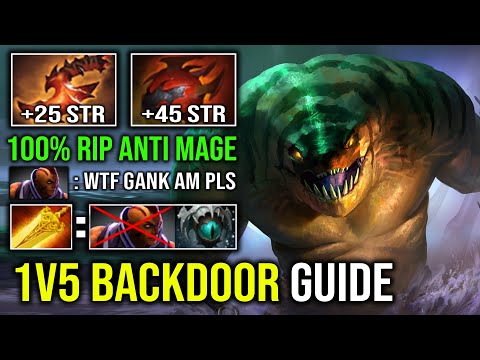 How to Backdoor Tidehunter 100% Deleted AM with Unkillable Raid Boss Max Strength Dota 2