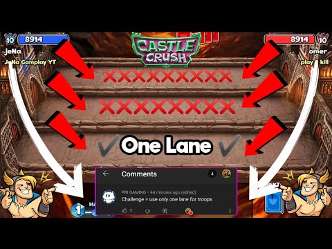 Castle Crush - Comment Challenge Video! 🔥 One Lane Challenge💪 - Castle Crush Gameplay