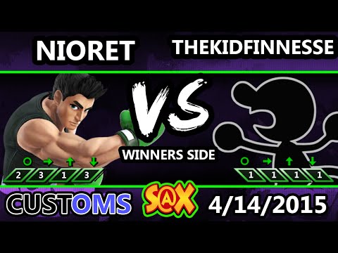 S@X Customs - Nioret (Little Mac) Vs. TheKidFinnesse (G&W) SSB4 Tournament - Smash Wii U - Smash 4
