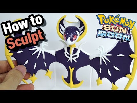 Pokémon Clay art - Lunala Psychic/Ghost Legendary Pokémon