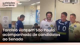 Tarcísio vota em São Paulo ao lado de André do Prado e Derrite