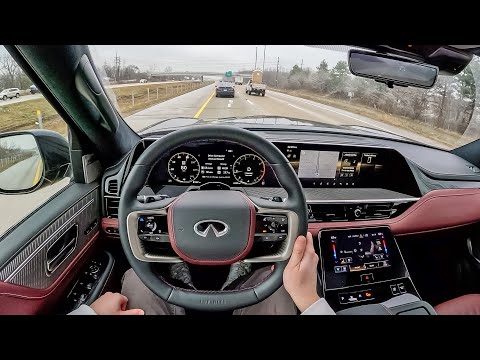 2025 Infiniti QX80 - New Luxury Full Size SUV Highway Commute