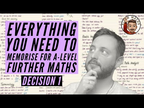 Everything you NEED to memorise for A-Level Further Maths • Part 6: Decision 1 (D1) 💡