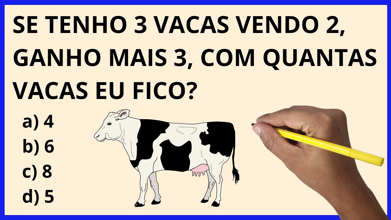 🧮 5 QUESTÕES DE MATEMÁTICA E RACIOCÍNIO LÓGICO PARA TREINAR SEU CÉREBRO! ACERTOU QUANTAS? 🔥