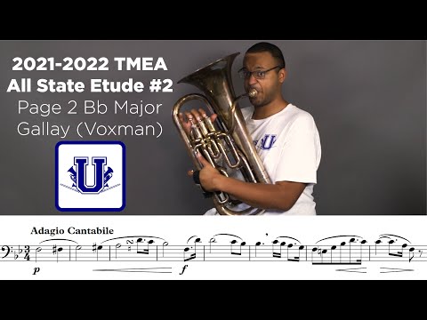 2021-2022 TMEA Euphonium Etude #2 Bb Major Gallay Page 2 (From Selected Studies)