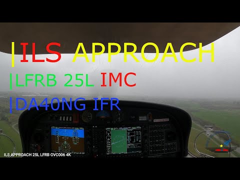 ILS z APPROACH 25L LFRB | DA40NG | IFR | 4K