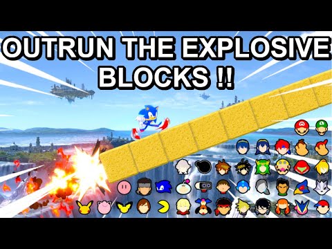 Outrun Explosive Blocks On The Slope  - Super Smash Bros. Ultimate