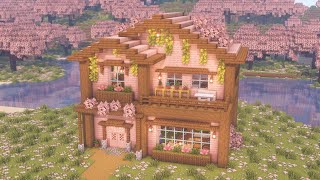 [Minecraft] How to Build a Cozy Cherry Blossom and Spruce House / Tutorial