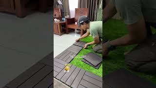 Decking WPC motif kayu mudah untuk balkon dan teras, rapi dan tahan cuaca #deckingwpc #lantaiwpc