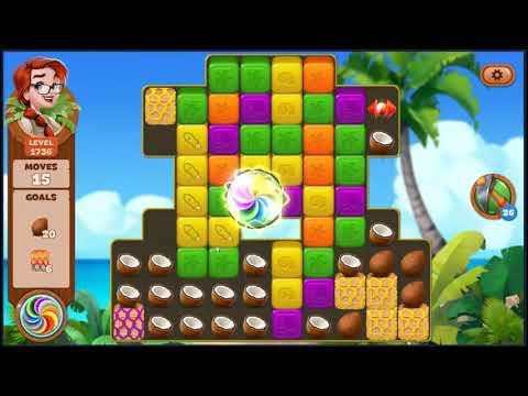 Lost Island Blast Adventure Level 1736 - NO BOOSTERS 🏝️ | SKILLGAMING ✔️