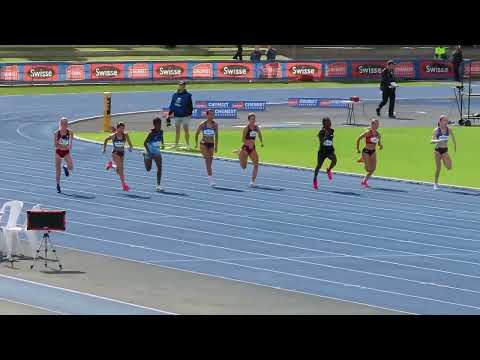 Ht2. 100m U13 Women, 2024 Australian Championships, Adelaide 17 April 2024