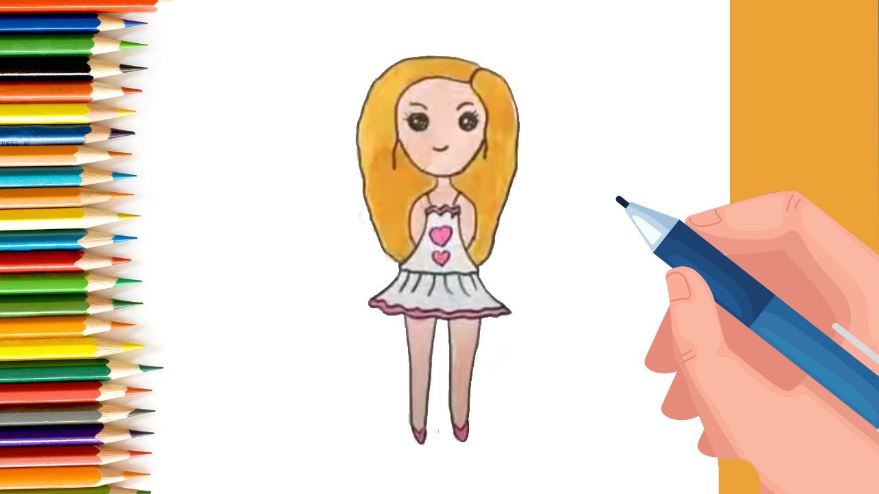 How to Draw easy Girl step by step for Kids   #shorts
