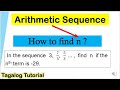 Arithmetic sequence: find n or number of terms #findn #math10 #solvingarithmeticsquence
