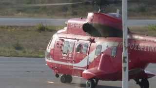 preview picture of video 'Eurocopter AS-332 Super Puma SXHFG taxiing from Kozani airport, GR.'
