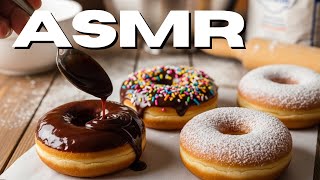 【ASMR】究極のドーナツ作りと食べる音！揚げたてサクサク咀嚼音