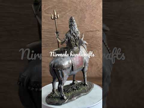 Bronze Copper Finish Sitting Shiva Statue Indian Hindu God Idol Sculpture Decorative Showpiece