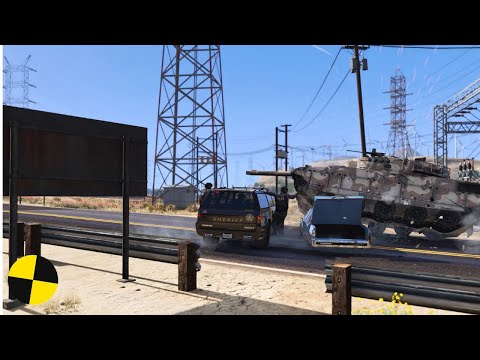GTA V CRAZY RHINO TANK CRASHES COMPILATION DESTRUCTION GTA 5 CAR CRASHES #36 | CrashDestructions