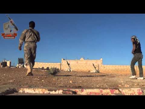 استهداف مقرات النظام في ريف حمص بواسطة صواريخ محلية الصنع من قبل لواء أحرار حمص ضمن معركة صب النيران