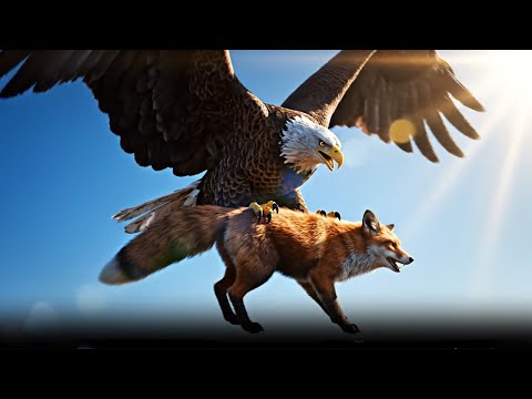 Bald Eagle vs Red Fox – Clash Above the Wild