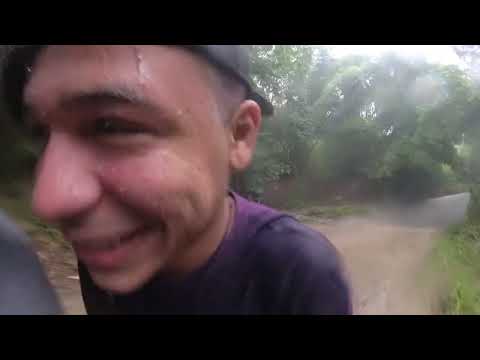 Driving in the rain in the Serra de Palmácia mountains in Ceará.