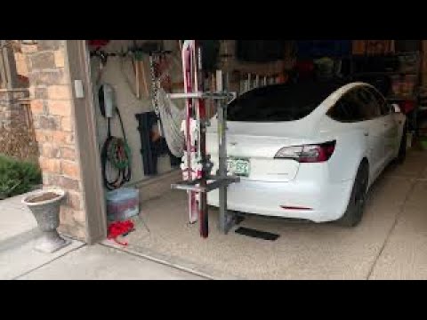 Ep 22-19 BuzzRack BuzzSki Hitch Mounted Ski & Snowboard Rack on a Tesla Model 3