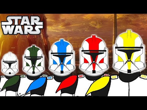 The 5 Clone Trooper COLOURS RANKS and Meanings PHASE 1 - Star Wars Explained