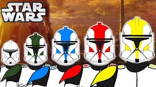 The 5 Clone Trooper COLOURS RANKS and Meanings PHASE 1 - Star Wars Explained