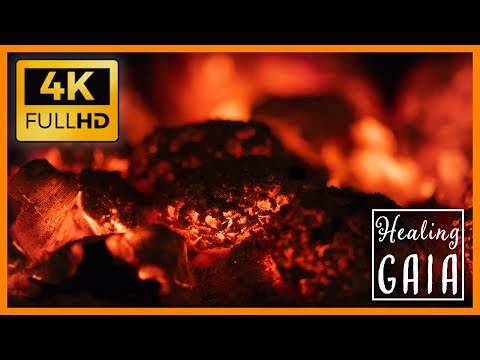 🔥💓 [4K] Sonido de las ASCUAS para DORMIR ▶ RELAJANTE Sonido de FUEGO ♨🔥 [8 HORAS]