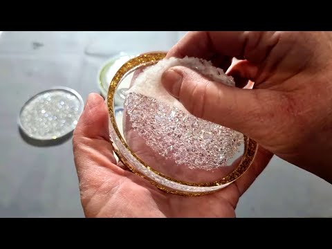 #1288 How To Use  Silicone Druzy Inserts To Make Resin Crystal Coasters