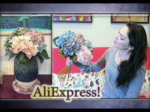 Искусственные Цветы Гортензия для Домашнего Интерьера с Алиэкспресс / AliExpress.